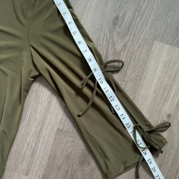 Nina Leonard Olive Green V-Neck Blouse with Open Sleeve Detail - Picture 10 of 16